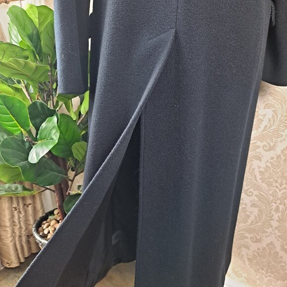 Jason Kole Women's Size 8P Black Long Coat Winter Trench Coat 100% Wool EUC - Picture 9 of 14